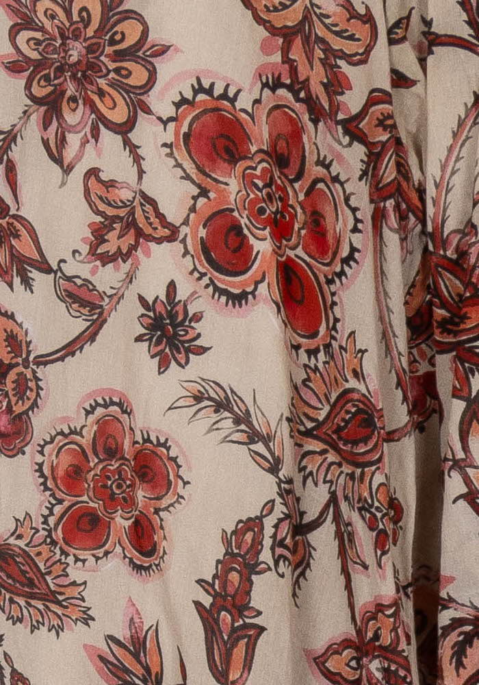 Robe Courte Rouge et Beige - Taille L/40 de la marque Indies | PARAD116826 - Vendu par Paradigme - Image 3