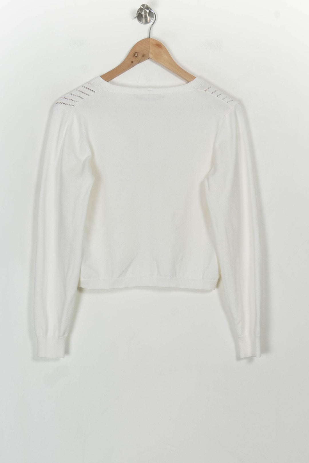 Cardigan Blanc - Taille M/38 de la marque La Fée Maraboutée | PARAD116830 - Vendu par Paradigme - Image 5