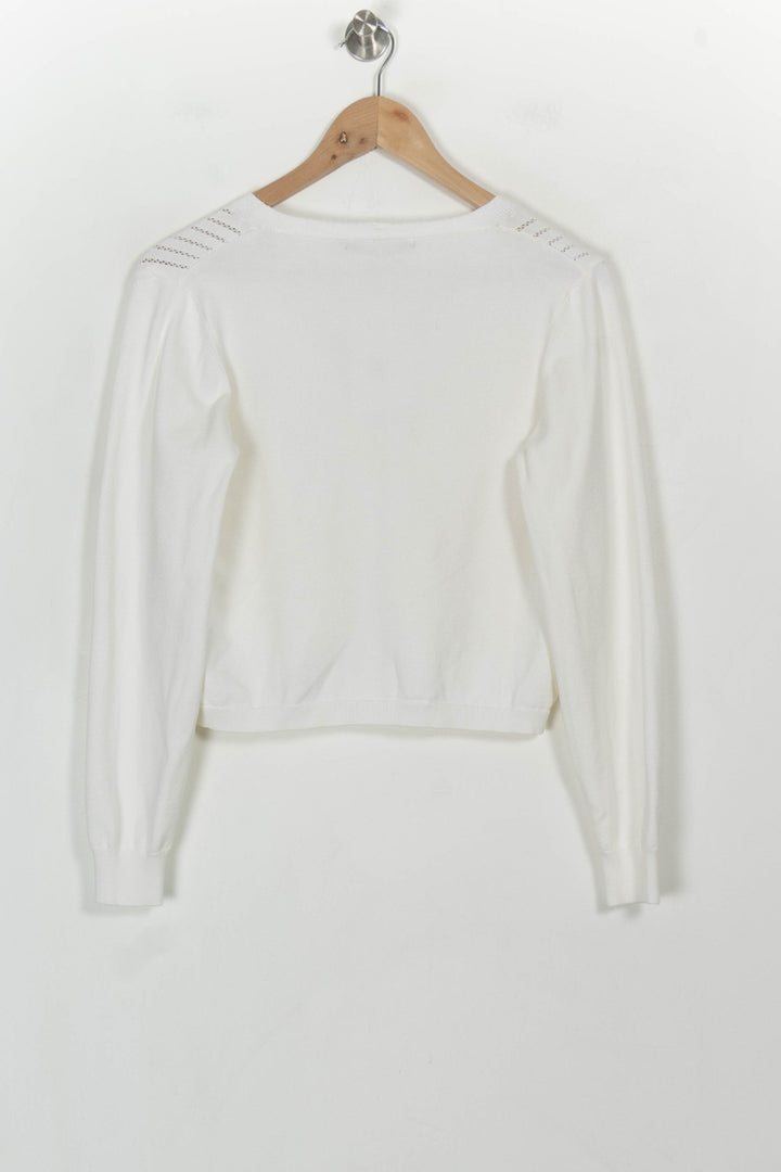 Cardigan Blanc - Taille M/38 de la marque La Fée Maraboutée | PARAD116830 - Vendu par Paradigme - Image 5