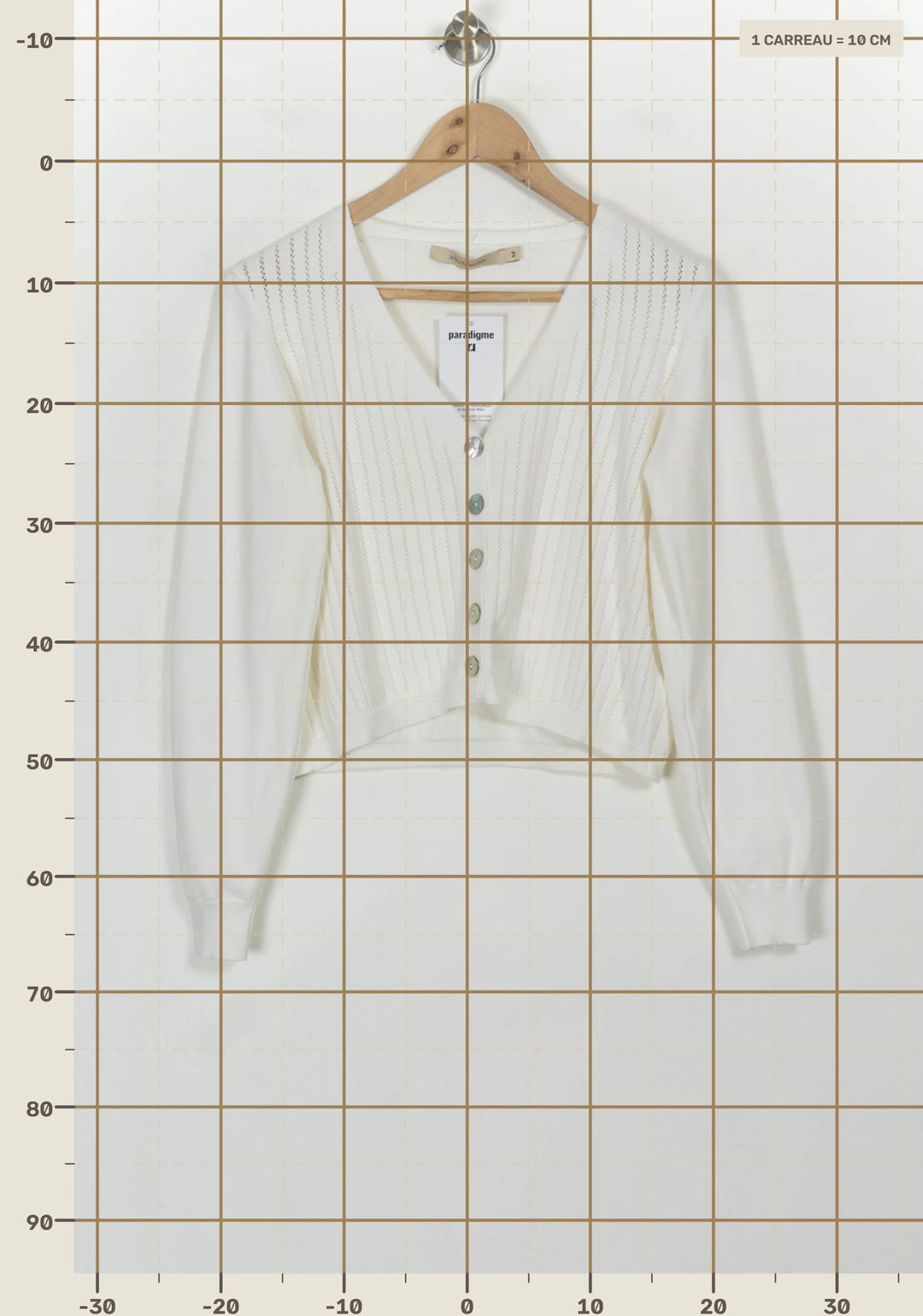 Cardigan Blanc - Taille M/38 de la marque La Fée Maraboutée | PARAD116830 - Vendu par Paradigme - Image 4