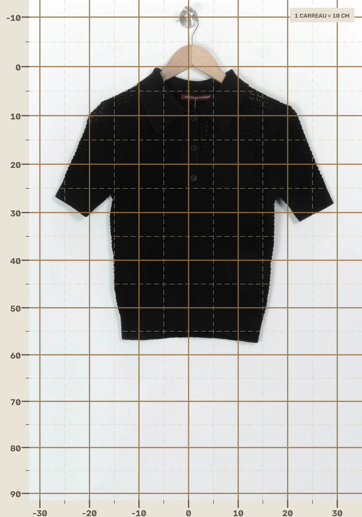 Polo Noir - Taille M/38 de la marque Comptoir des Cotonniers | PARAD116836 - Vendu par Paradigme - Image 4