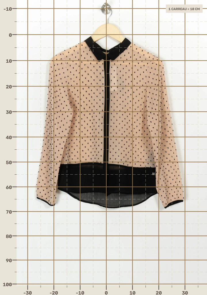 Blouse Beige et Noire - Taille S/36 de la marque I.Code | PARAD116842 - Vendu par Paradigme - Image 4