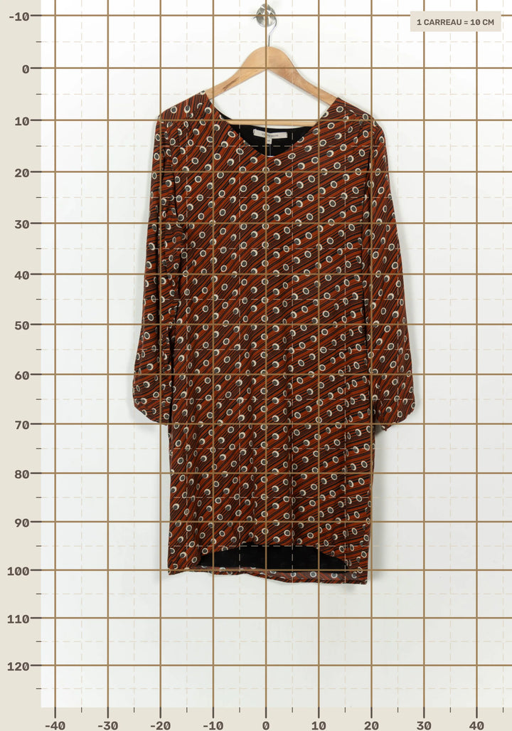 Robe Orange et Noire - Taille XXL/44 de la marque La Fée Maraboutée | PARAD116843 - Vendu par Paradigme - Image 4
