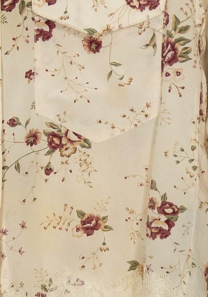 Chemise Fleurie Beige et Bordeaux - Taille XXS/32 de la marque The Kooples | PARAD116849 - Vendu par Paradigme - Image 3