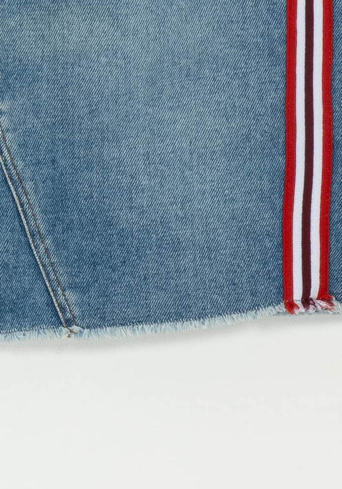 Jupe en Jean Bleu et Rouge - Taille M/38 de la marque I.Code | PARAD116867 - Vendu par Paradigme - Image 3