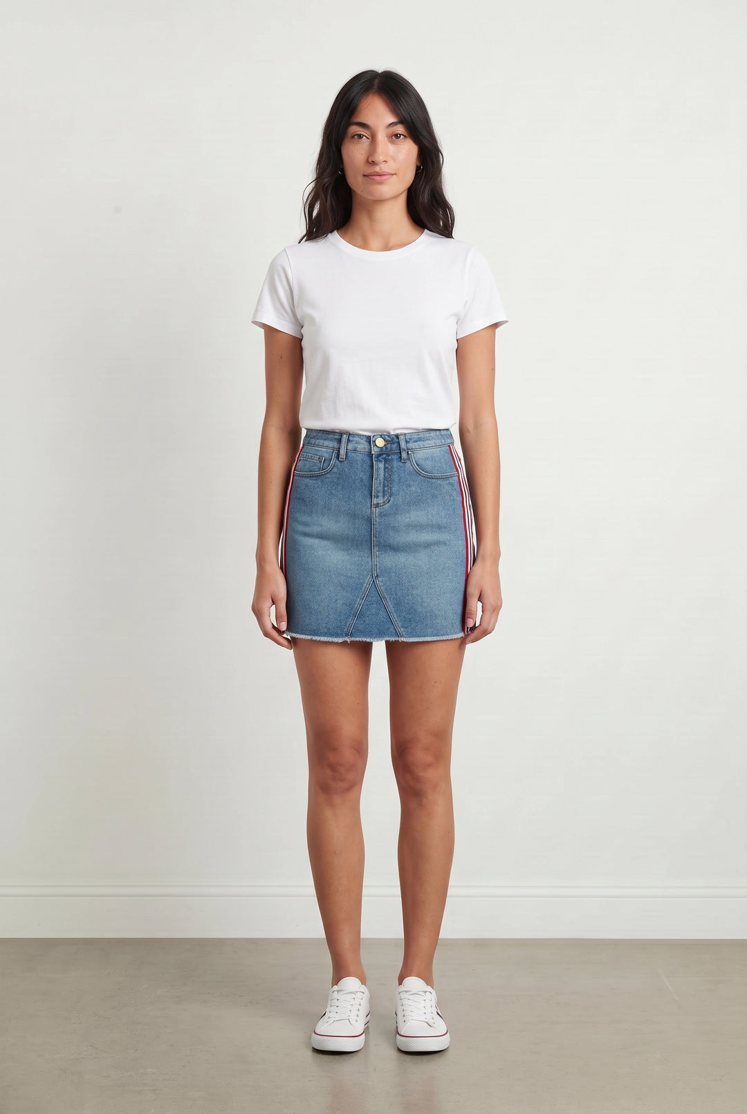 Jupe en Jean Bleu et Rouge - Taille M/38 de la marque I.Code | PARAD116867 - Vendu par Paradigme - Image 1