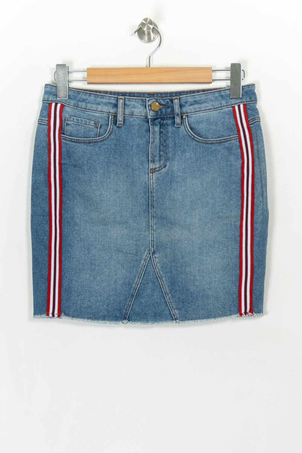 Jupe en Jean Bleu et Rouge - Taille M/38 de la marque I.Code | PARAD116867 - Vendu par Paradigme - Image 2
