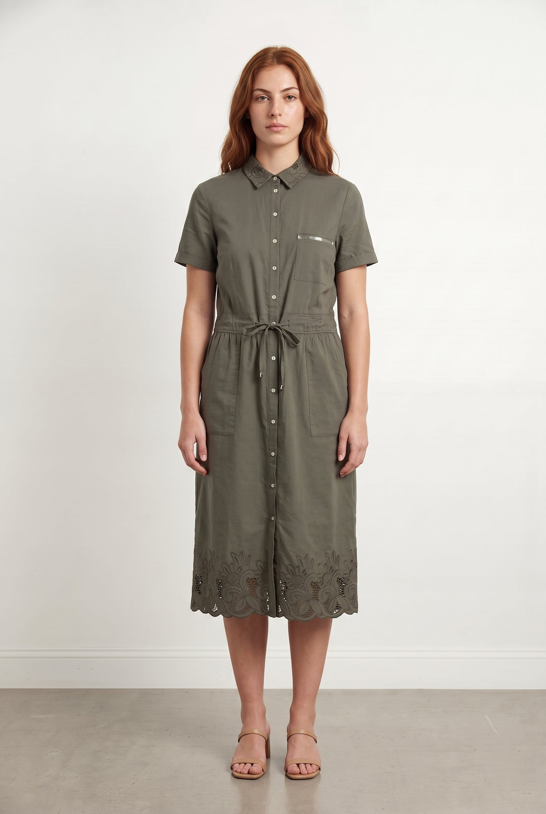 Robe Chemise Verte - Taille M/38 de la marque One Step | PARAD116869 - Vendu par Paradigme - Image 1