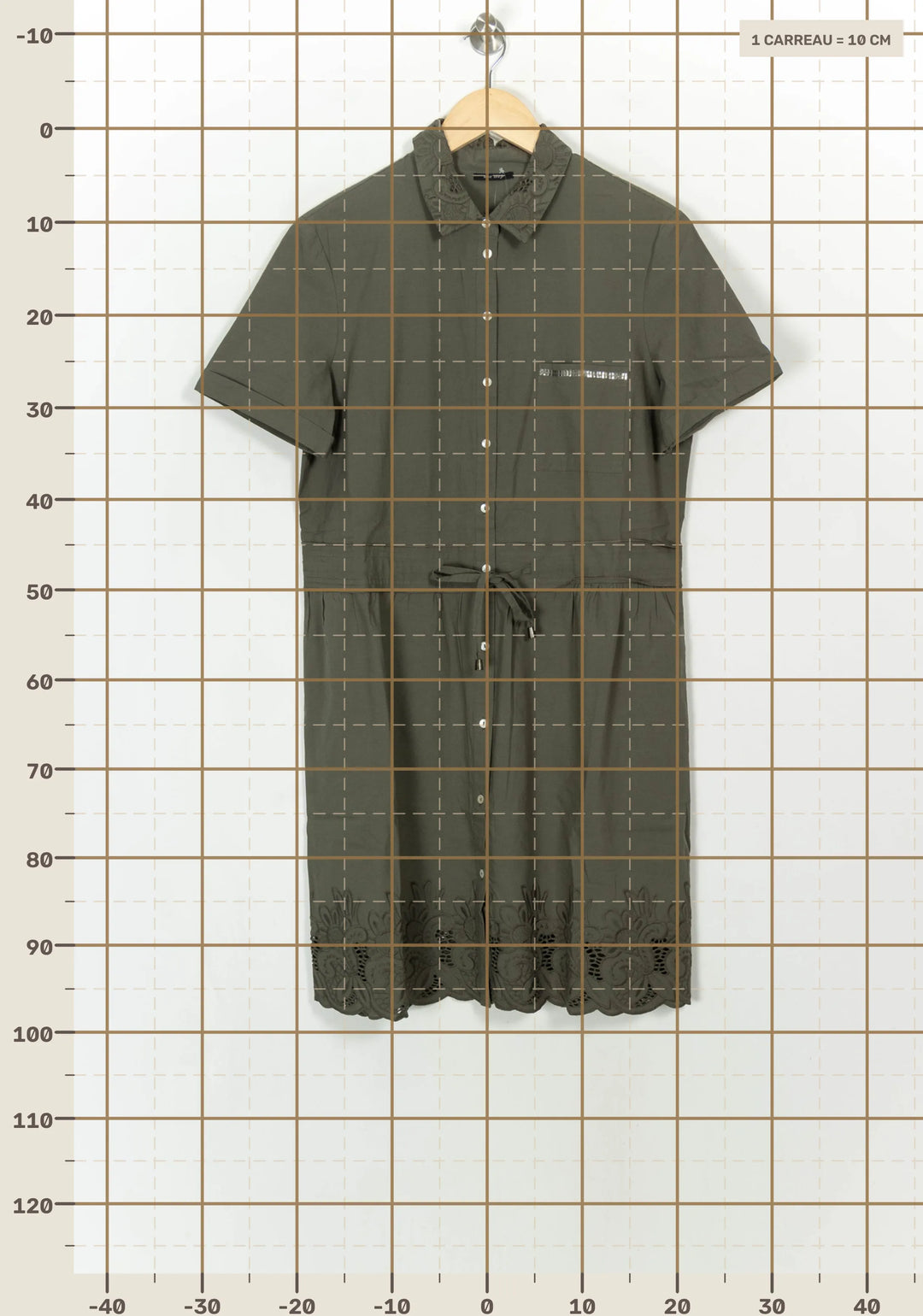 Robe Chemise Verte - Taille M/38 de la marque One Step | PARAD116869 - Vendu par Paradigme - Image 4