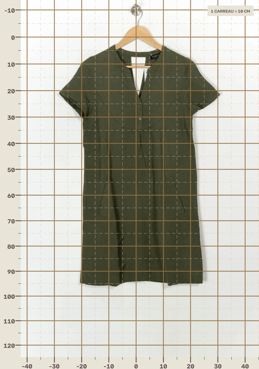 Robe Chemise Verte - Taille M/38 de la marque Caroll | PARAD116875 - Vendu par Paradigme - Image 4