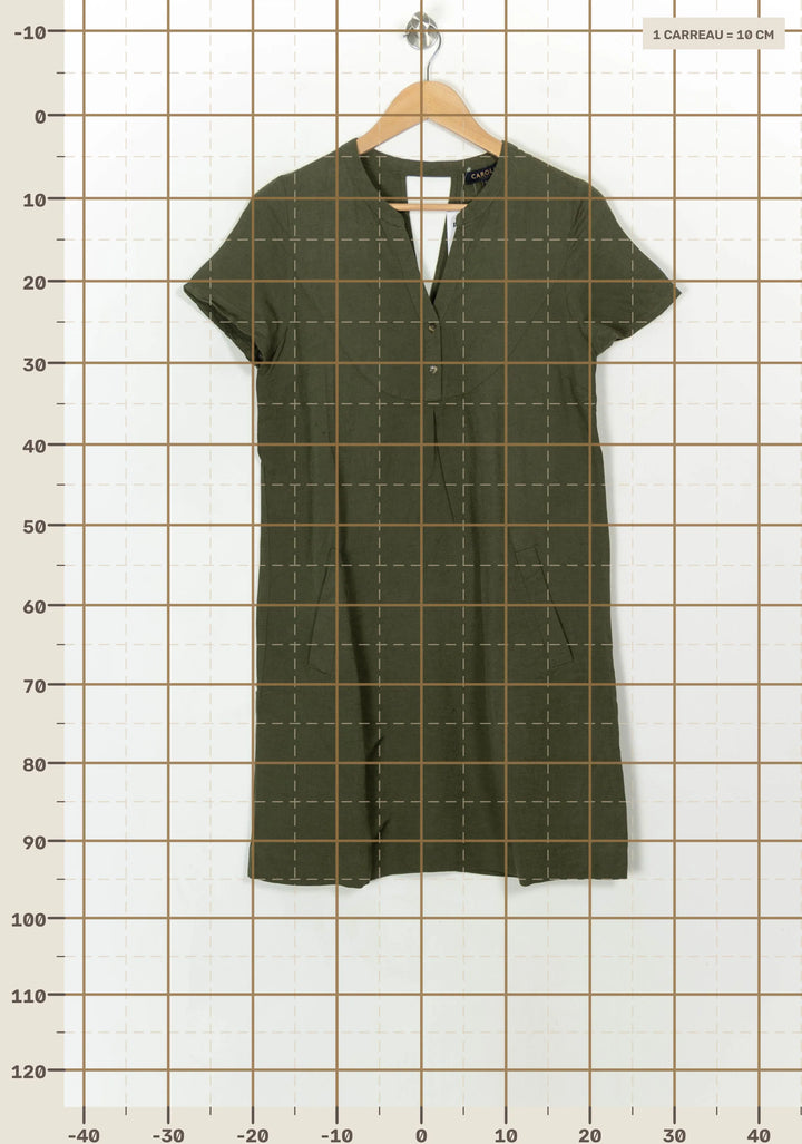 Robe Chemise Verte - Taille M/38 de la marque Caroll | PARAD116875 - Vendu par Paradigme - Image 4