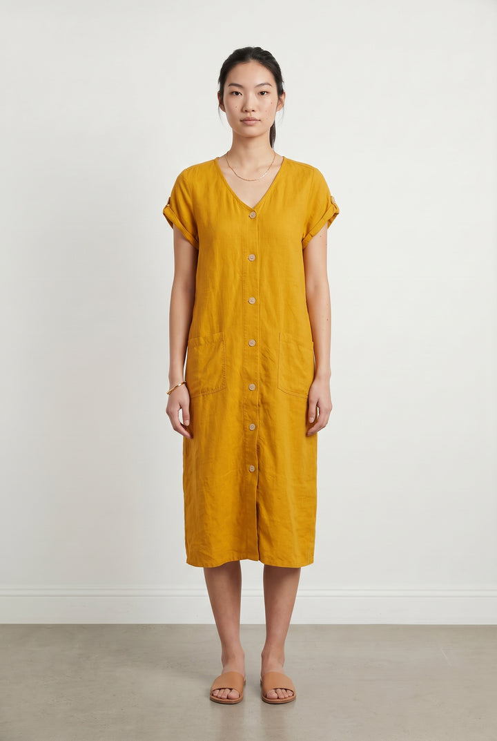 Robe Chemise Orange - Taille M/38 de la marque One Step | PARAD116878 - Vendu par Paradigme - Image 1