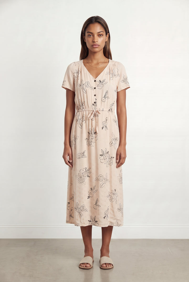 Robe Midi Beige et Noir - Taille XS/34 de la marque Des petits hauts | PARAD116886 - Vendu par Paradigme - Image 1