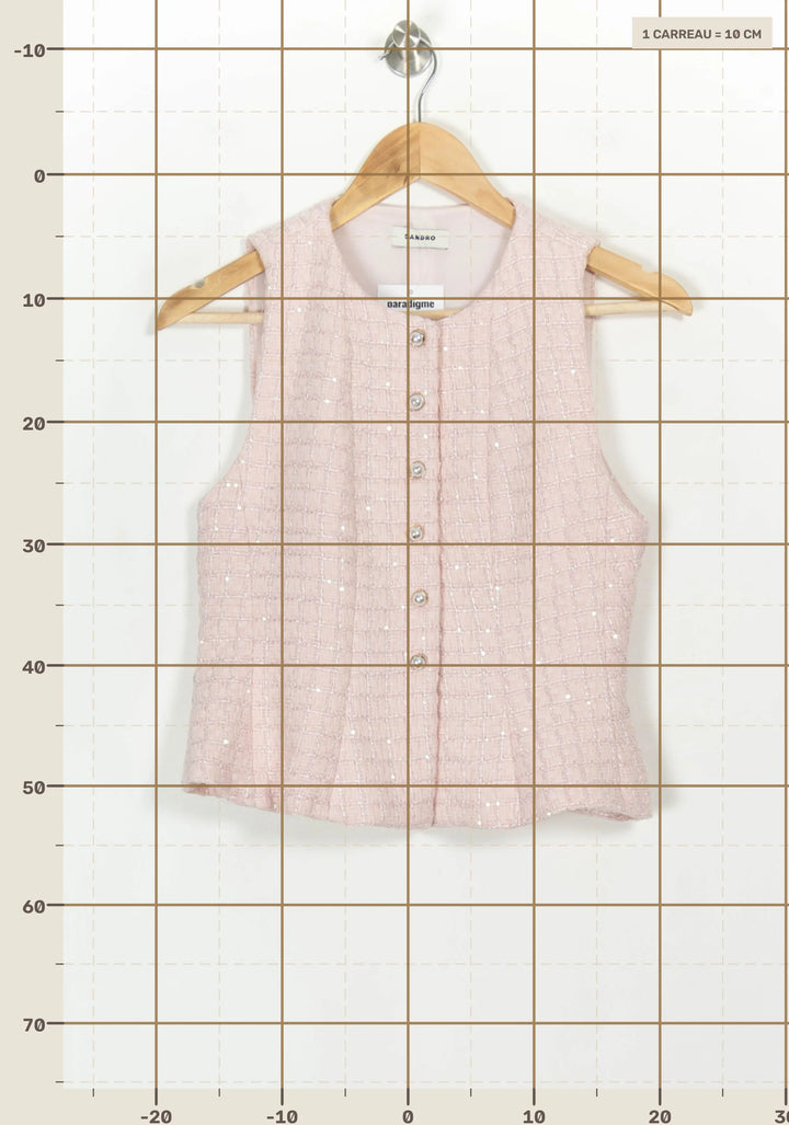 Gilet Rose - Taille XS/34 de la marque Sandro | PARAD116889 - Vendu par Paradigme - Image 4