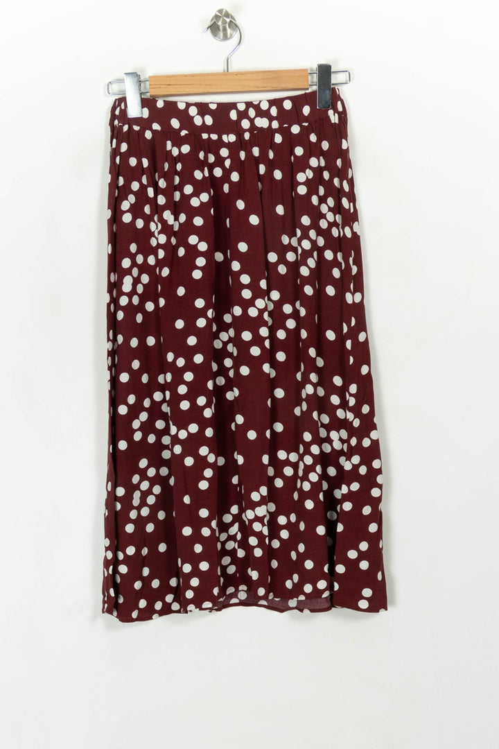 Jupe Midi Bordeaux et Blanche - Taille S/36 de la marque Des petits hauts | PARAD116895 - Vendu par Paradigme - Image 5