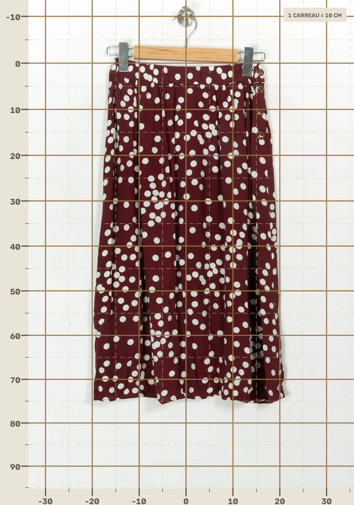 Jupe Midi Bordeaux et Blanche - Taille S/36 de la marque Des petits hauts | PARAD116895 - Vendu par Paradigme - Image 4