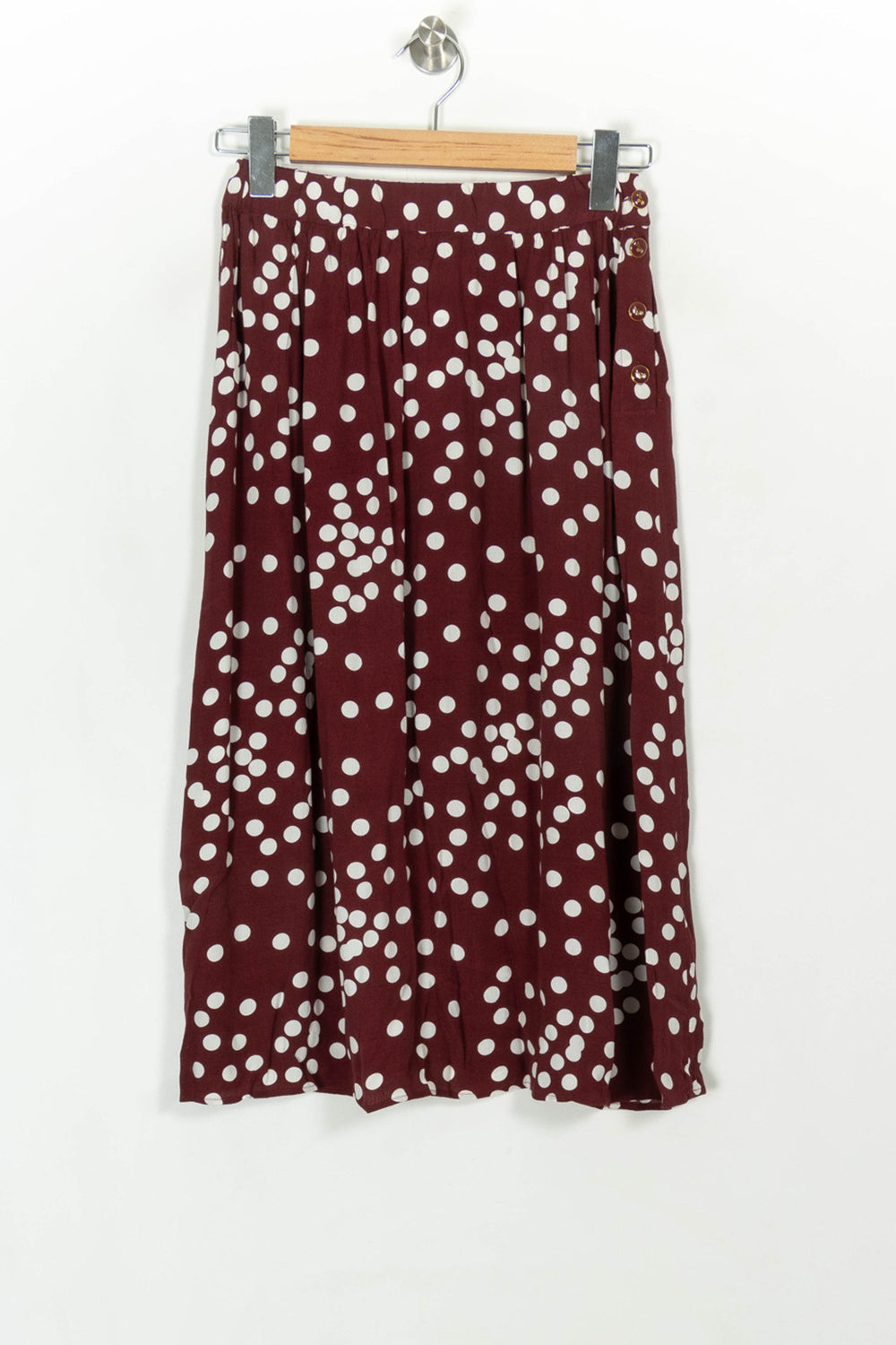 Jupe Midi Bordeaux et Blanche - Taille S/36 de la marque Des petits hauts | PARAD116895 - Vendu par Paradigme - Image 2