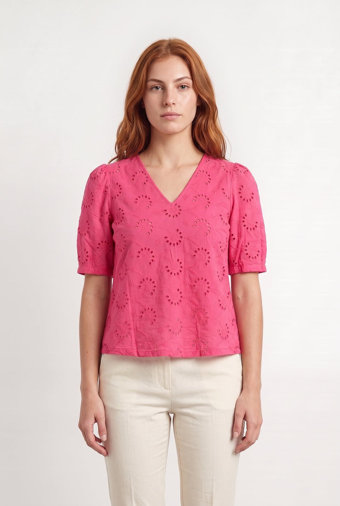 Blouse Brodée Rose - Taille M/38 de la marque Grace &amp; Mila | PARAD116906 - Vendu par Paradigme - Image 1