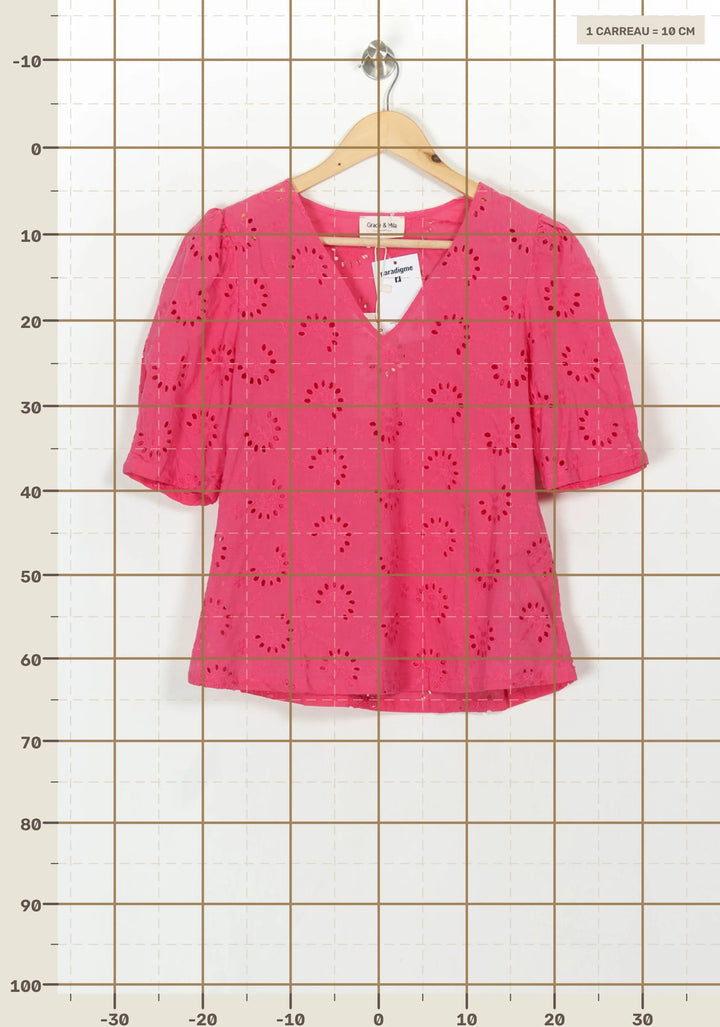 Blouse Brodée Rose - Taille M/38 de la marque Grace &amp; Mila | PARAD116906 - Vendu par Paradigme - Image 4