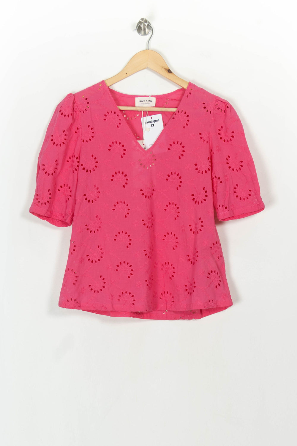 Blouse Brodée Rose - Taille M/38 de la marque Grace & Mila | PARAD116906 - Vendu par Paradigme - Image 2