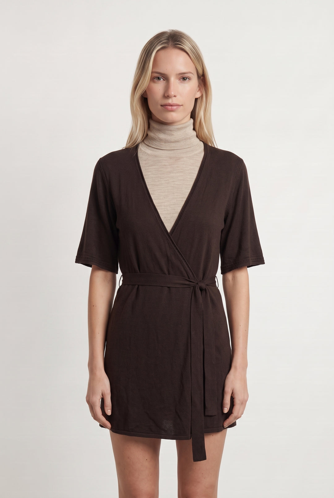 Veste Cache-Cœur Marron - Taille S/36 de la marque Caroll | PARAD116919 - Vendu par Paradigme - Image 1