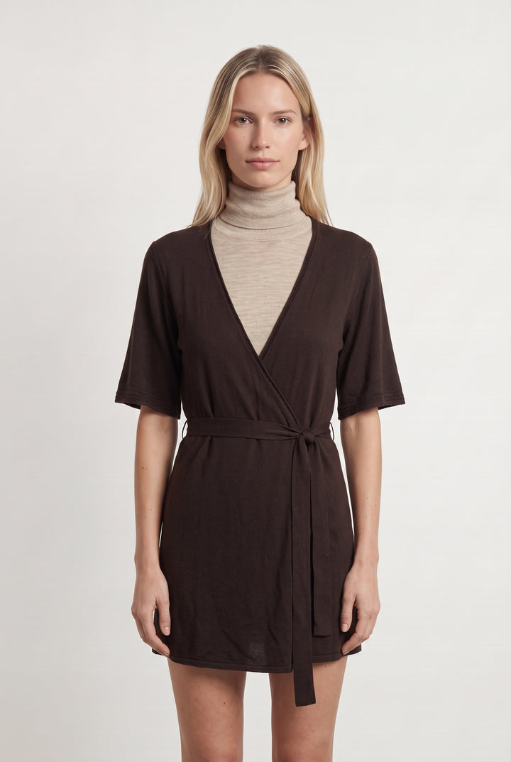 Veste Cache-Cœur Marron - Taille S/36 de la marque Caroll | PARAD116919 - Vendu par Paradigme - Image 1