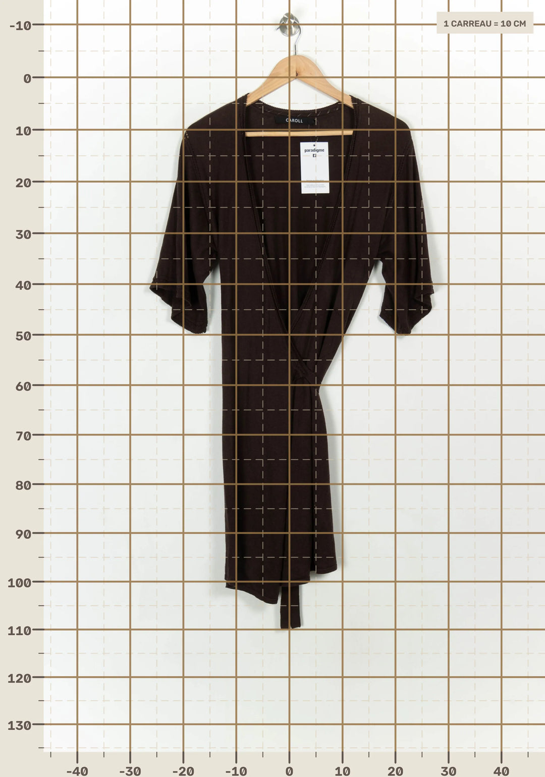 Veste Cache-Cœur Marron - Taille S/36 de la marque Caroll | PARAD116919 - Vendu par Paradigme - Image 4