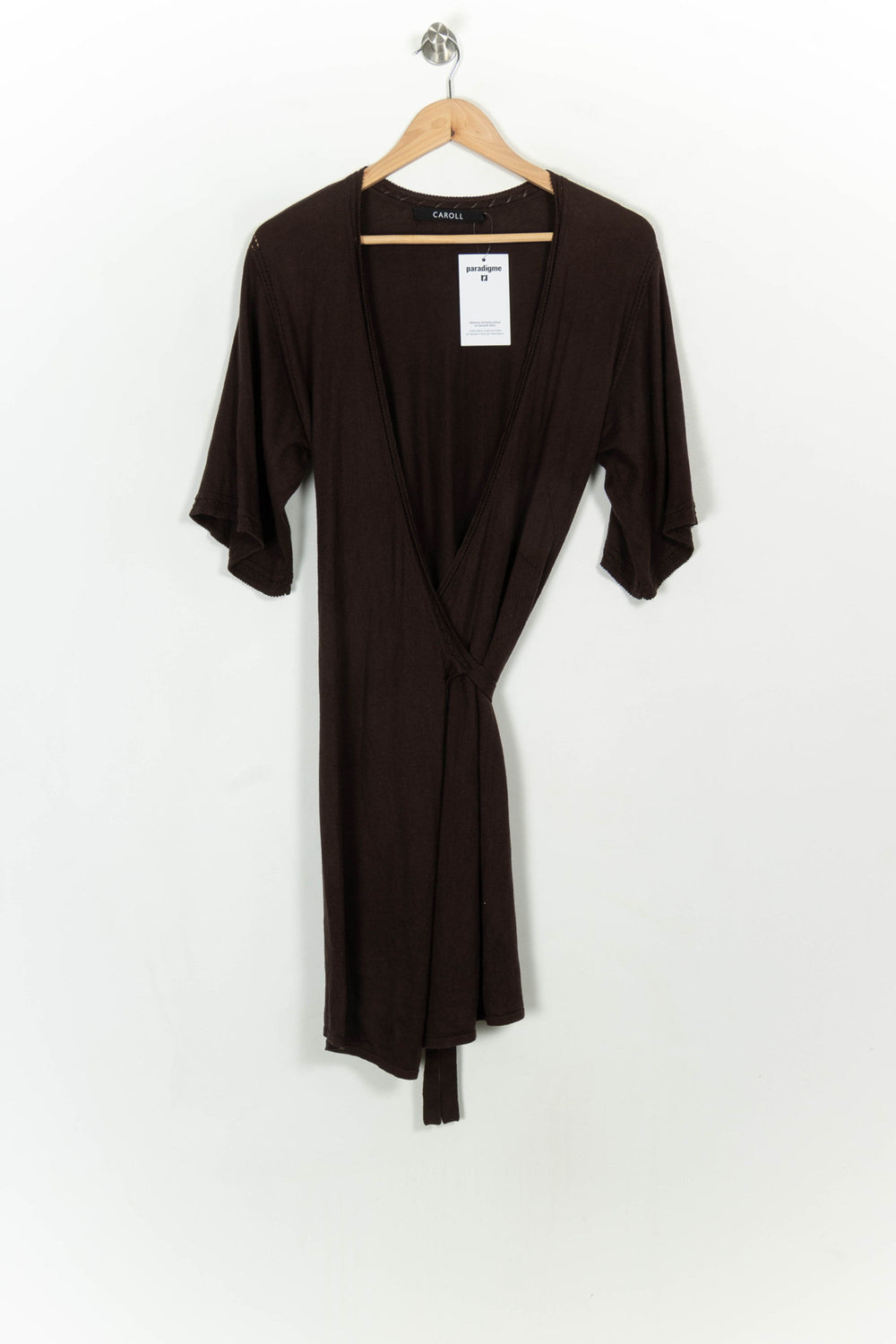 Veste Cache-Cœur Marron - Taille S/36 de la marque Caroll | PARAD116919 - Vendu par Paradigme - Image 2
