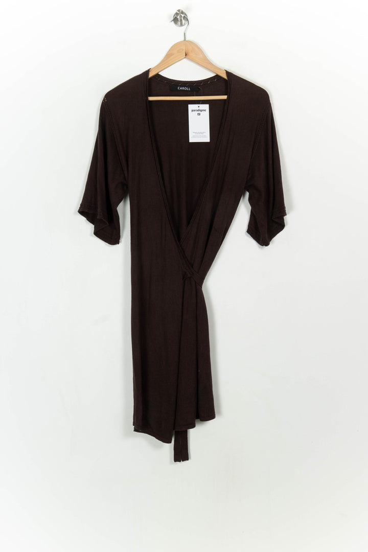 Veste Cache-Cœur Marron - Taille S/36 de la marque Caroll | PARAD116919 - Vendu par Paradigme - Image 2