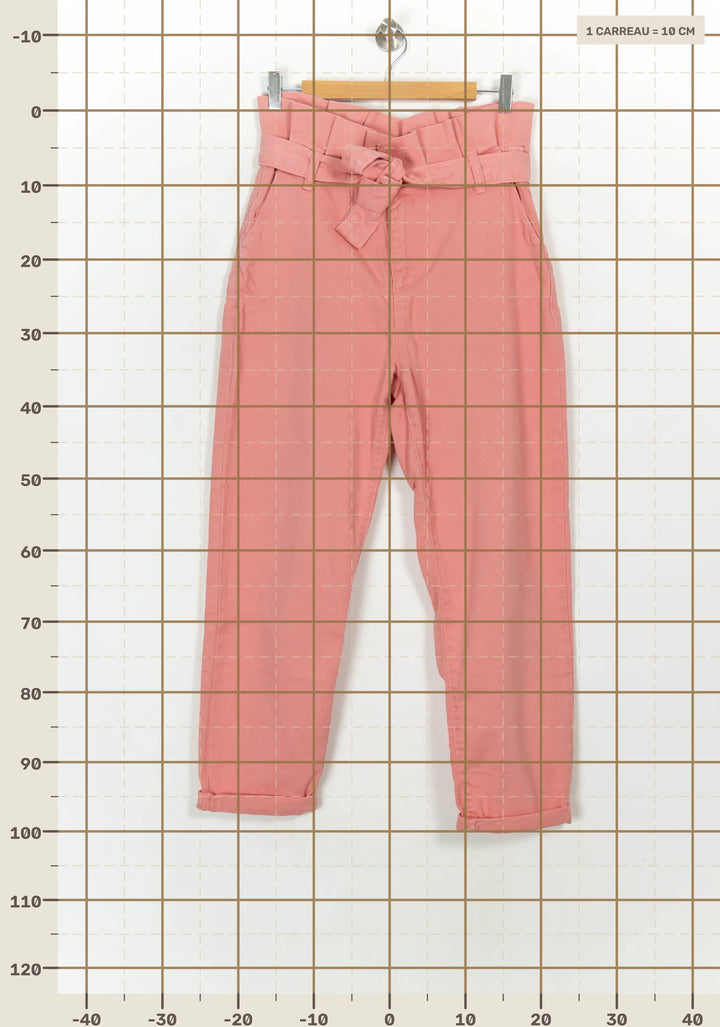 Pantalon Taille Haute Rose - Taille M/38 de la marque Maison Stella &amp; Suzie | PARAD116930 - Vendu par Paradigme - Image 4