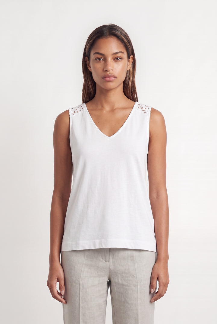Débardeur Blanc - Taille XS/34 de la marque La Fée Maraboutée | PARAD116931 - Vendu par Paradigme - Image 1