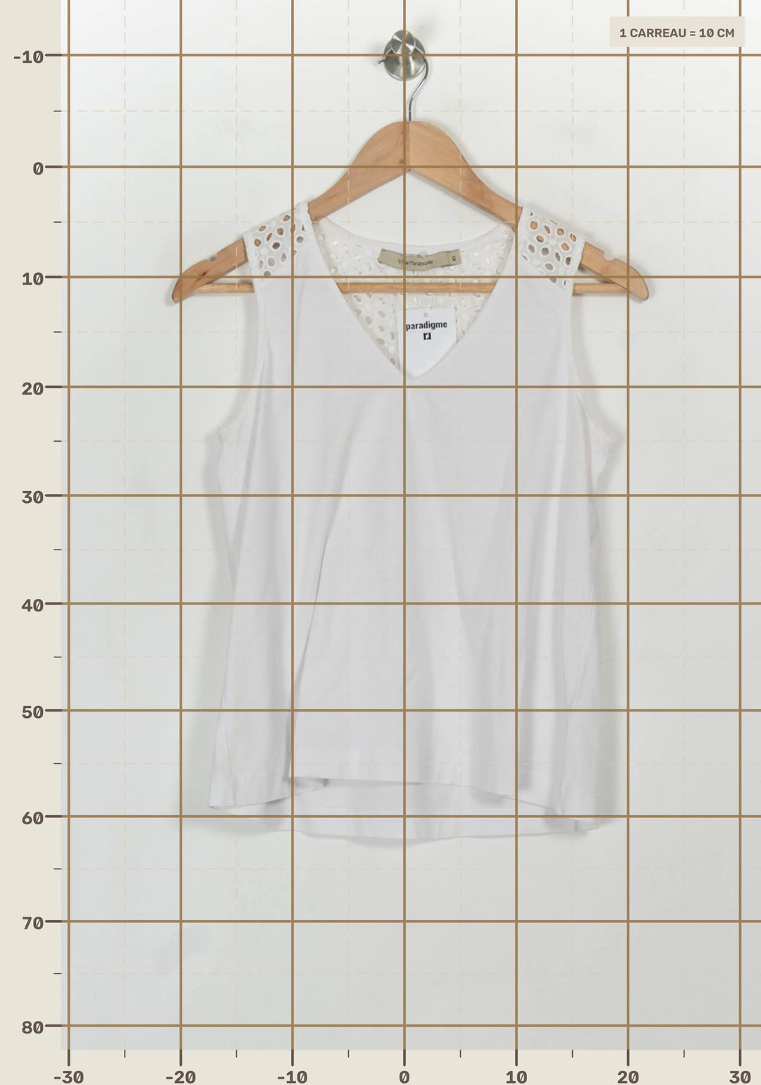 Débardeur Blanc - Taille XS/34 de la marque La Fée Maraboutée | PARAD116931 - Vendu par Paradigme - Image 4