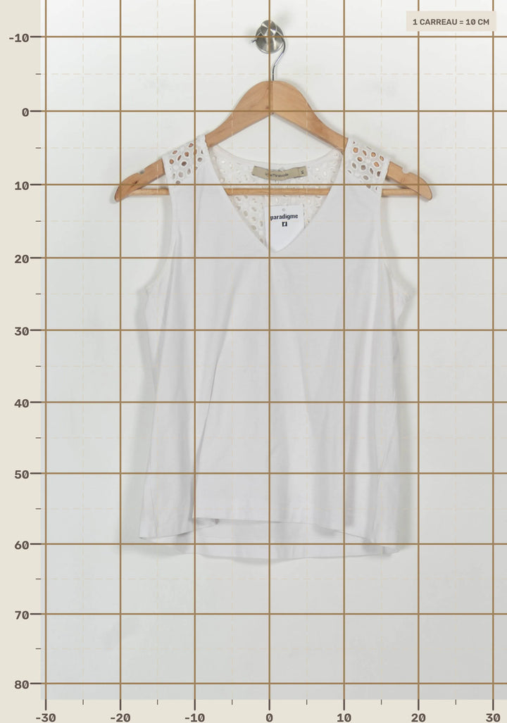 Débardeur Blanc - Taille XS/34 de la marque La Fée Maraboutée | PARAD116931 - Vendu par Paradigme - Image 4