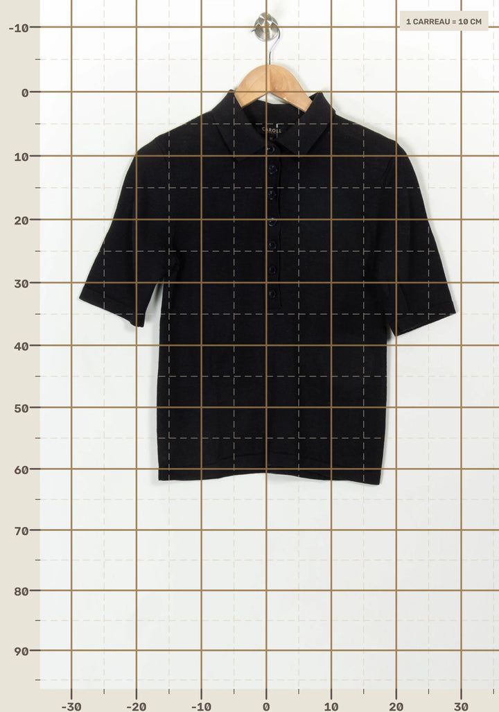 Polo Bleu - Taille M/38 de la marque Caroll | PARAD116932 - Vendu par Paradigme - Image 4