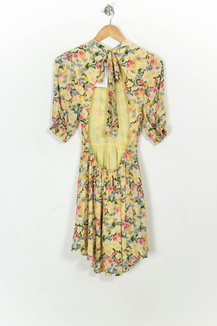 Robe Fleurie Jaune et Rose - Taille S/36 de la marque Petite Mendigote | PARAD116933 - Vendu par Paradigme - Image 5