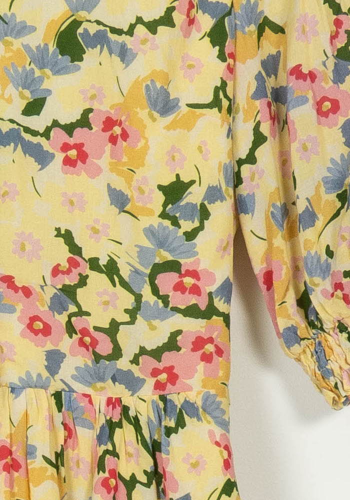 Robe Fleurie Jaune et Rose - Taille S/36 de la marque Petite Mendigote | PARAD116933 - Vendu par Paradigme - Image 3