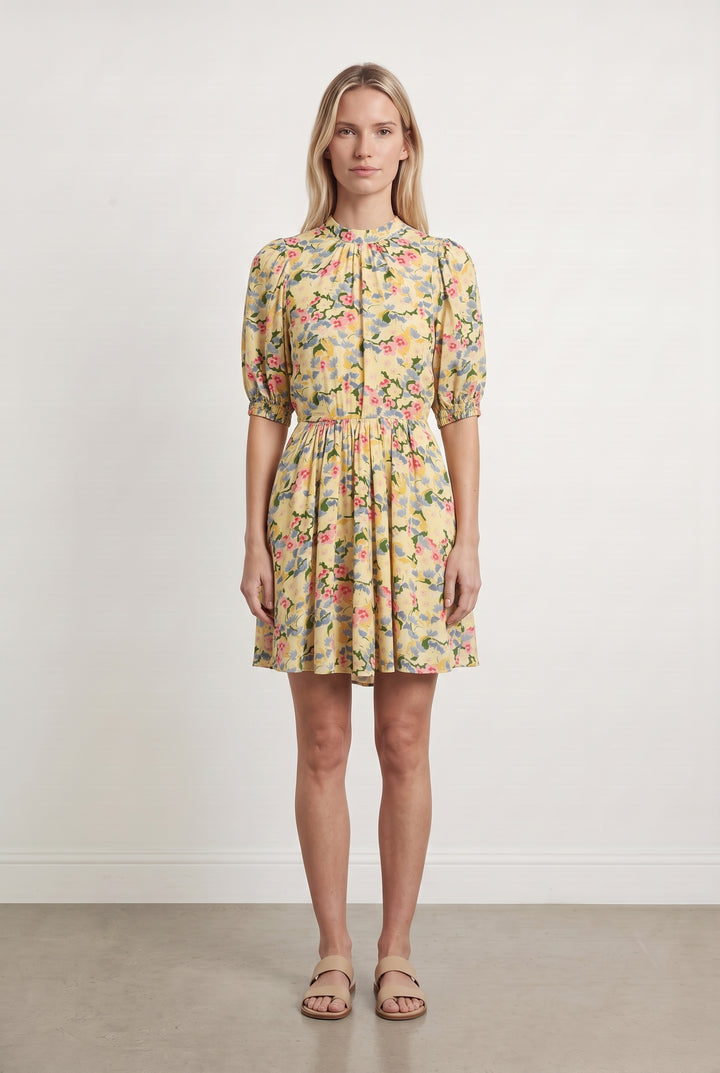 Robe Fleurie Jaune et Rose - Taille S/36 de la marque Petite Mendigote | PARAD116933 - Vendu par Paradigme - Image 1