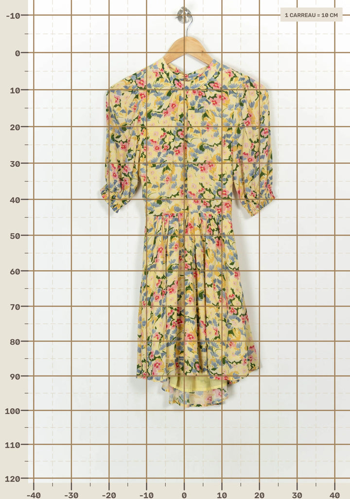 Robe Fleurie Jaune et Rose - Taille S/36 de la marque Petite Mendigote | PARAD116933 - Vendu par Paradigme - Image 4