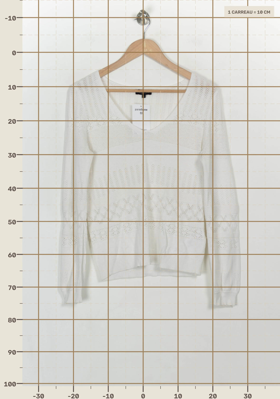 Pull Blanc - Taille S/36 de la marque Caroll | PARAD116948 - Vendu par Paradigme - Image 4