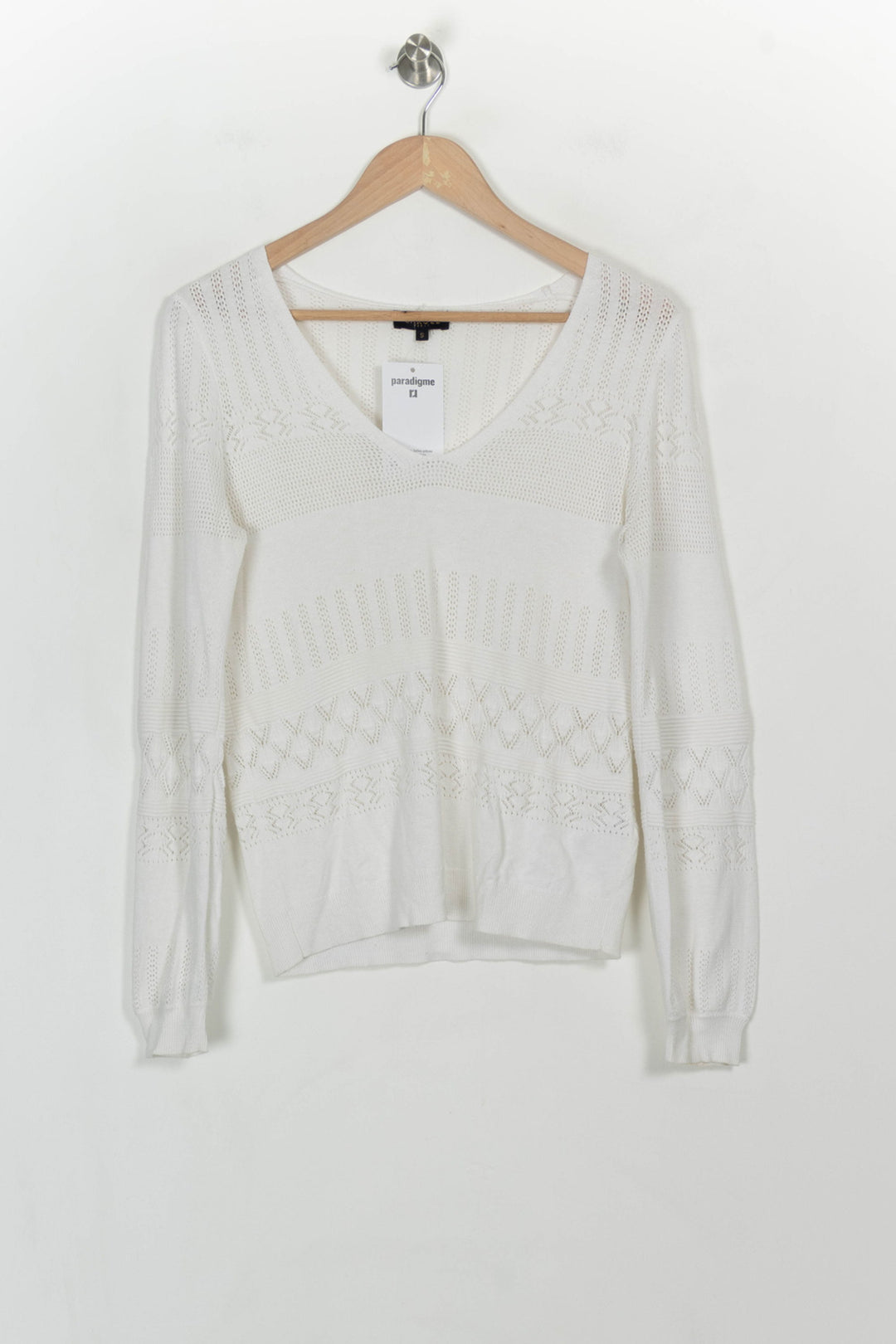 Pull Blanc - Taille S/36 de la marque Caroll | PARAD116948 - Vendu par Paradigme - Image 2