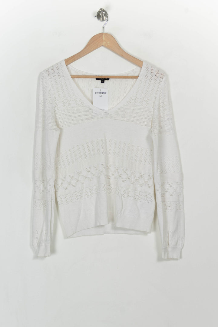 Pull Blanc - Taille S/36 de la marque Caroll | PARAD116948 - Vendu par Paradigme - Image 2