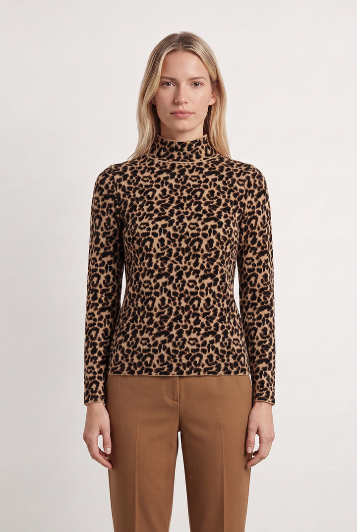 Sous-pull Léopard Beige et Noir - Taille M/38 de la marque Petite Mendigote | PARAD116949 - Vendu par Paradigme - Image 1