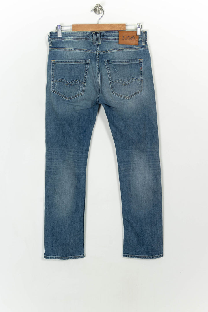Jean Délavé Bleu - Taille L/40 de la marque Replay | PARAD116956 - Vendu par Paradigme - Image 5