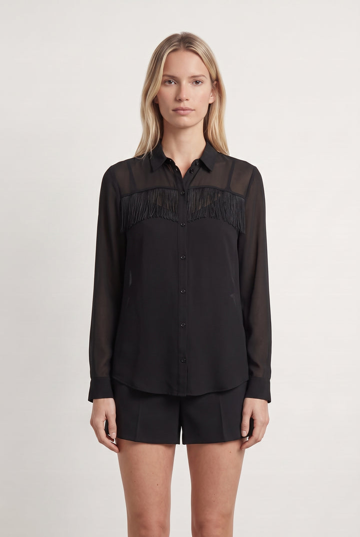 Chemise Noire - Taille S/36 de la marque The Kooples | PARAD116958 - Vendu par Paradigme - Image 1