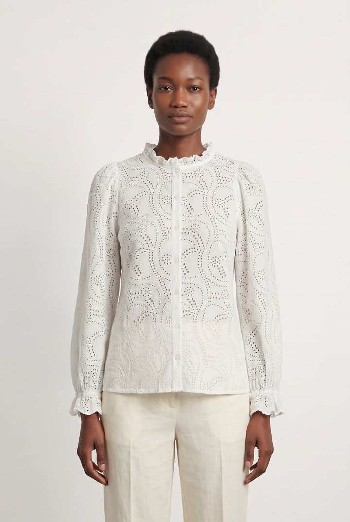 Blouse Brodée Blanche - Taille M/38 de la marque Petite Mendigote | PARAD116960 - Vendu par Paradigme - Image 1
