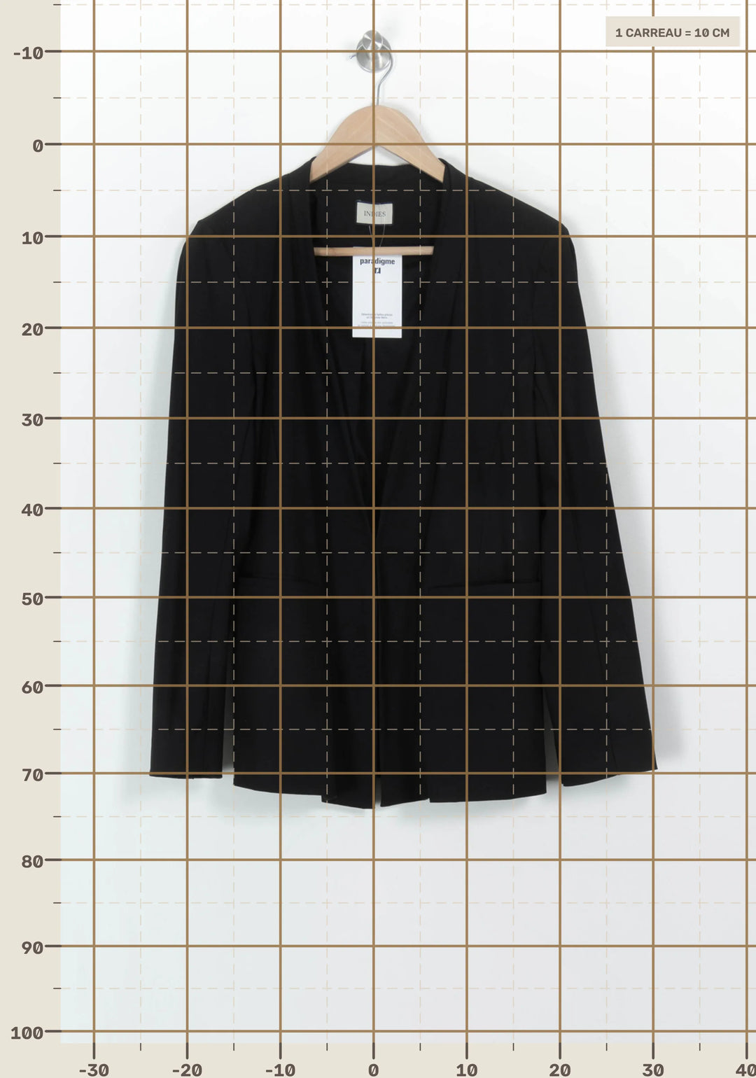 Blazer Noir - Taille L/40 de la marque Indies | PARAD116966 - Vendu par Paradigme - Image 4