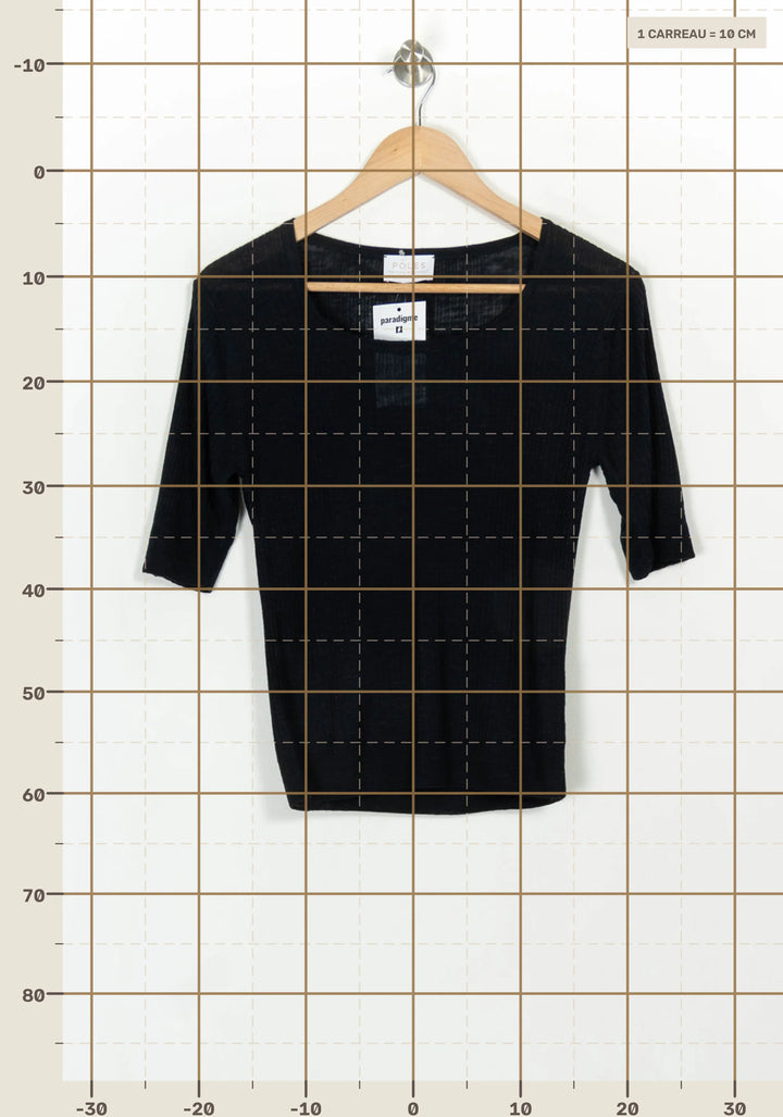 Pull Col Rond Noir - Taille M/38 de la marque Maison Montagut | PARAD116970 - Vendu par Paradigme - Image 4