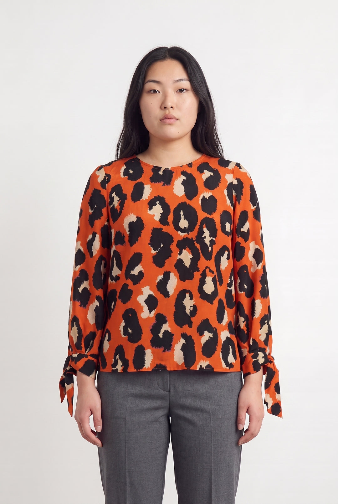 Blouse Orange et Noire - Taille L/40 de la marque Paule Ka | PARAD116972 - Vendu par Paradigme - Image 1