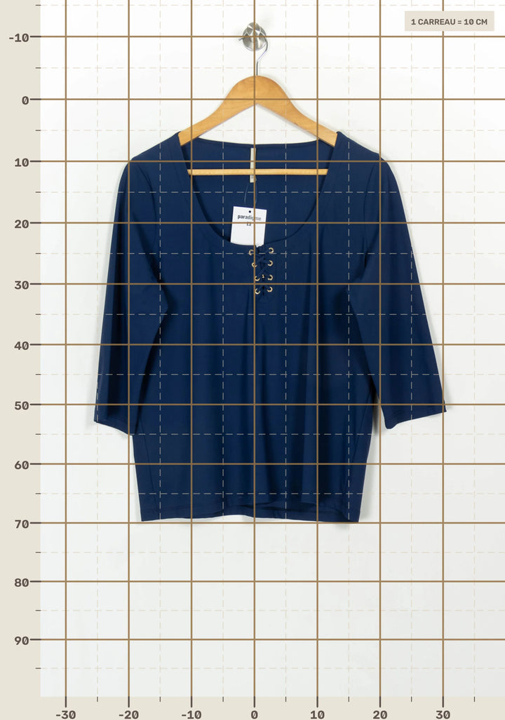 Blouse Bleu - Taille L/40 de la marque Indies | PARAD116974 - Vendu par Paradigme - Image 4