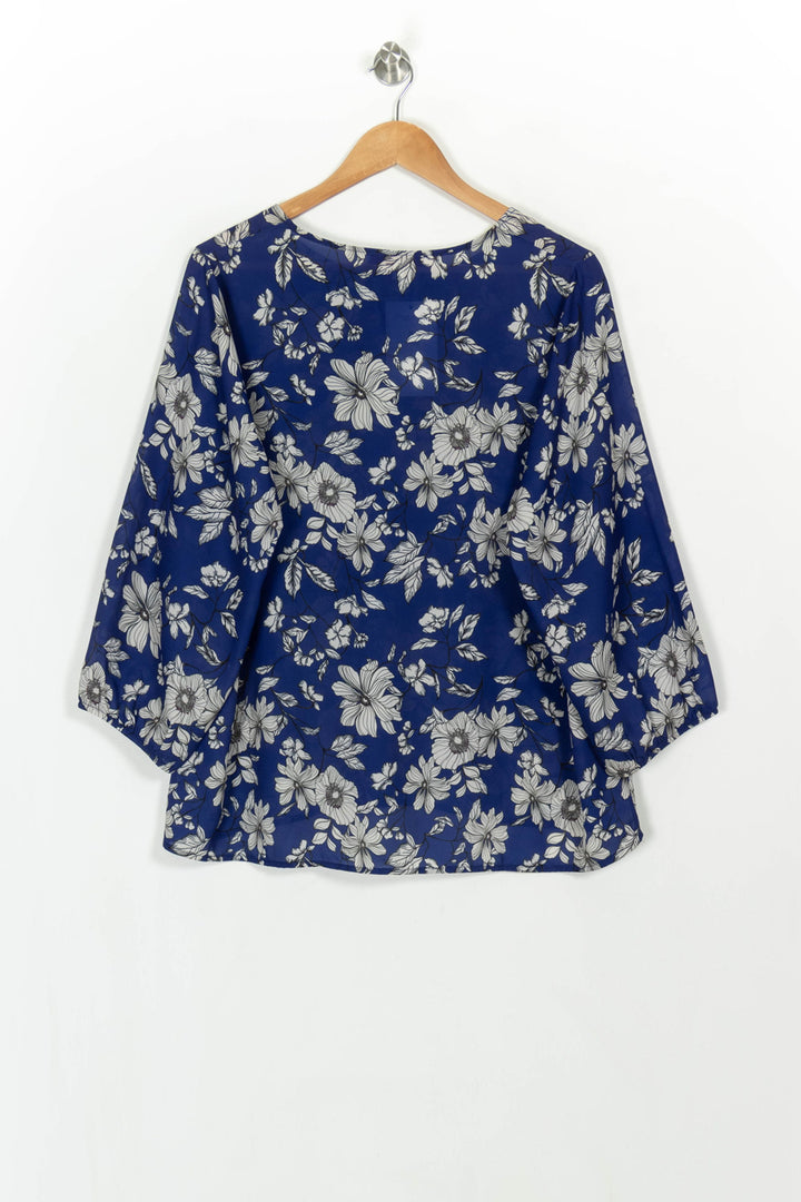 Blouse Bleue et Blanche - Taille L/40 de la marque La Fée Maraboutée | PARAD116980 - Vendu par Paradigme - Image 5
